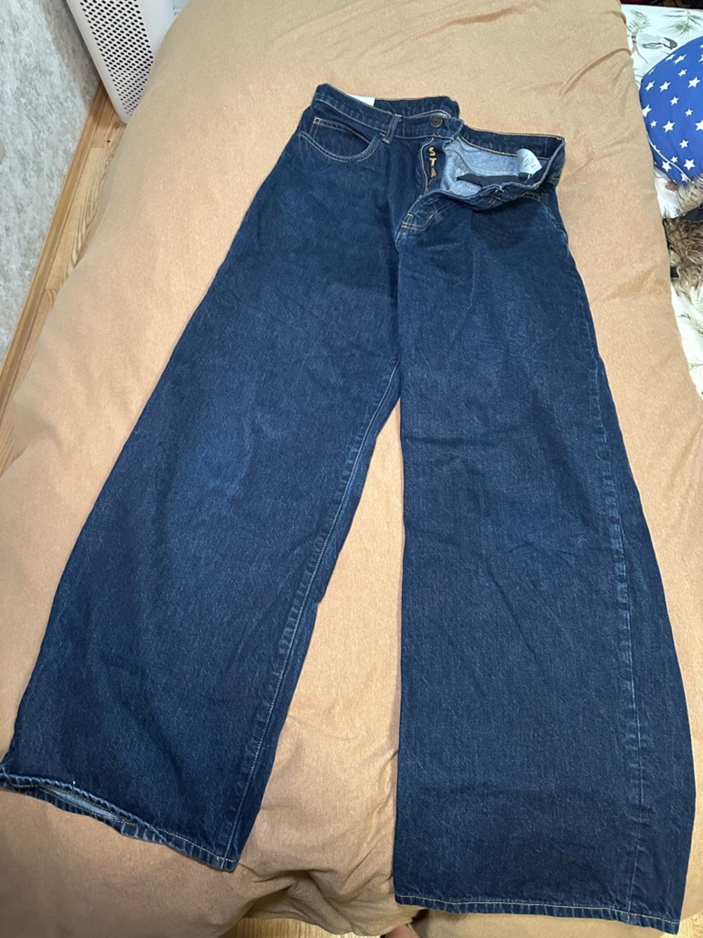 STAUD women’s “Gus” Bootcut Jeans - Dark Blue Denim